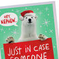 Santa Polar Bear Christmas Money Card for Nephew Card Front Detail image number 5