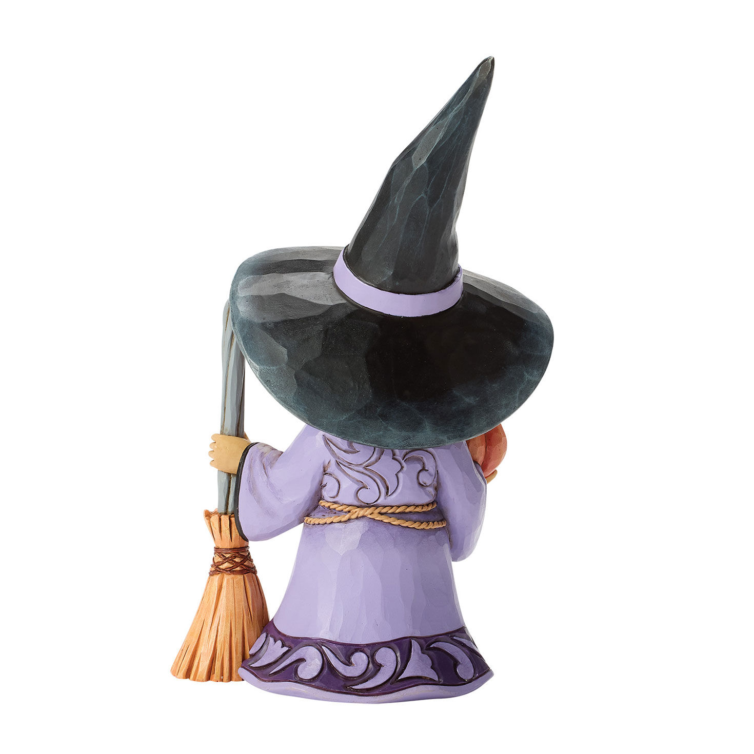 Jim Shore Witch in Purple With Broom Statue Back image number 2