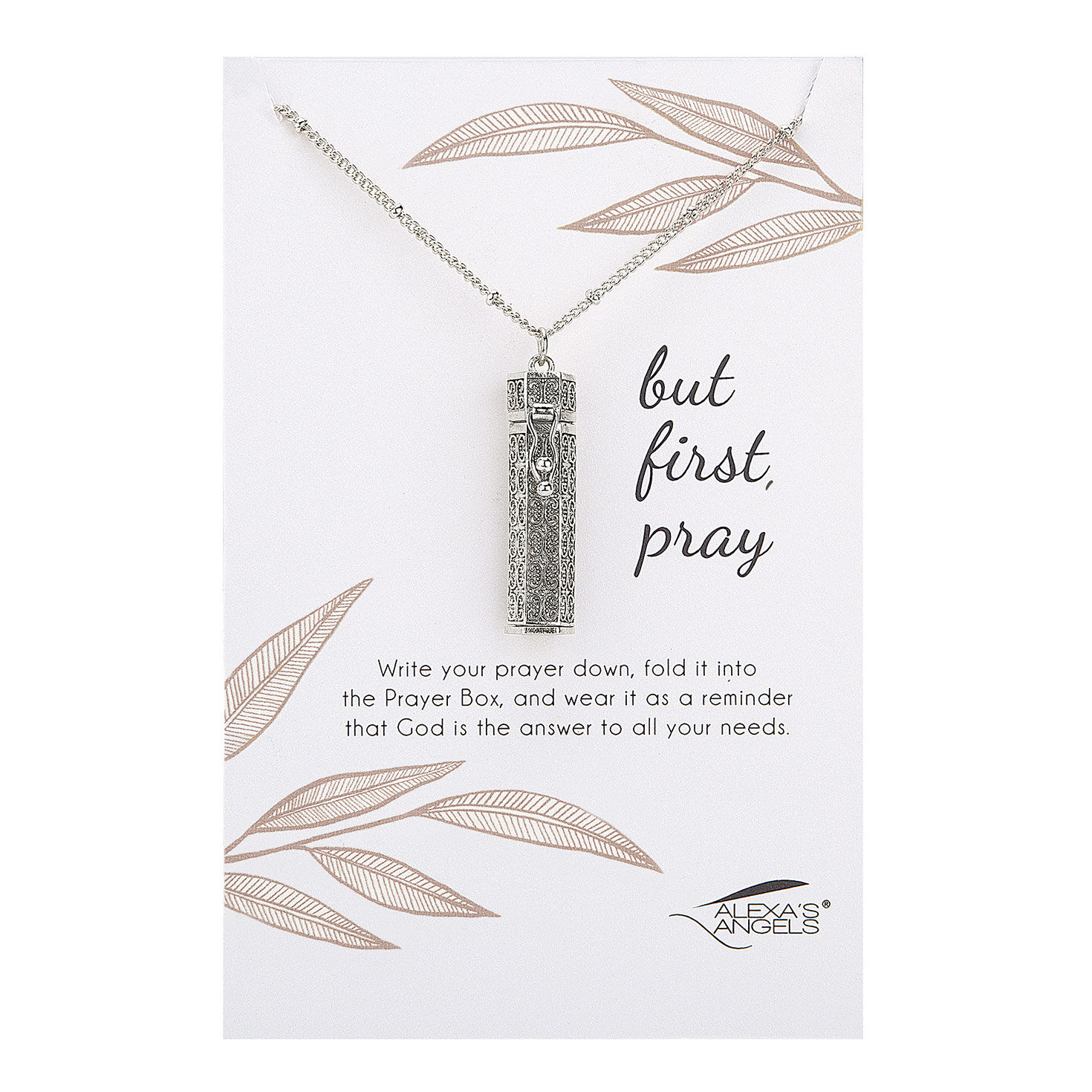 Prayer Keeper Pendant Necklace in Silver Metal package image number 2