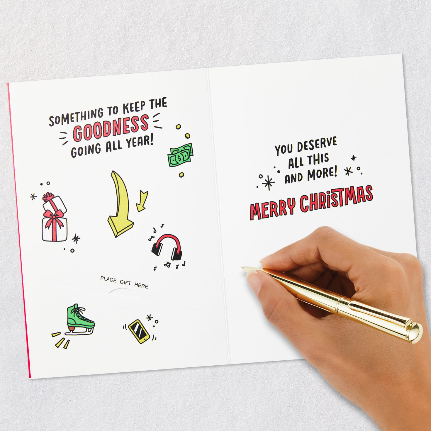 Red and Silver Gift Card Holder Christmas Card signing card image number 9