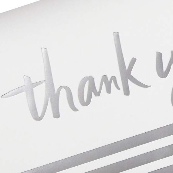Silver Foil Stripe Blank Thank You Notes, Box of 20, , large image number 3