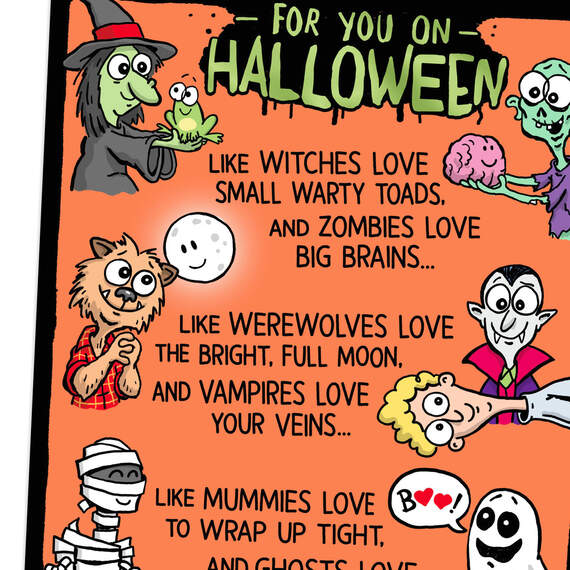 Love You Funny Pop-Up Halloween Card, , large image number 4