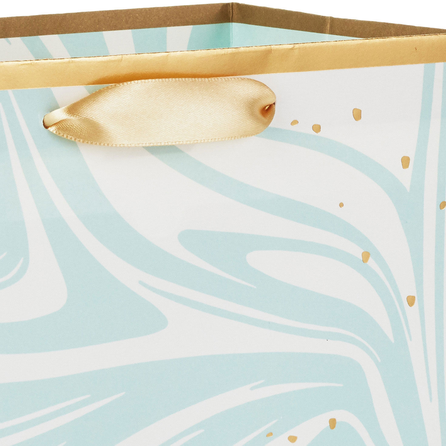 Aqua and White Swirl Medium Gift Bag Handel detail image number 4