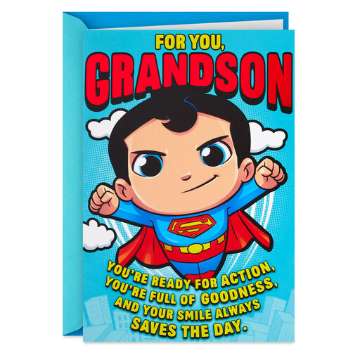 DC Superman™ Birthday Card for Grandson With Stickers, 