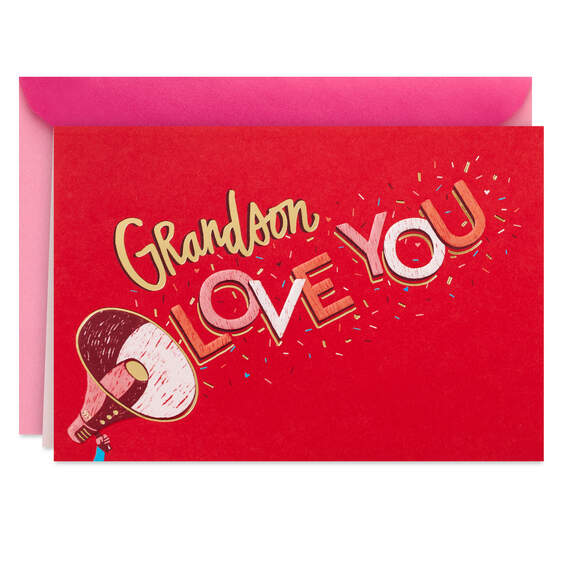 A Little Shout-Out Valentine's Day Card for Grandson, , large image number 1
