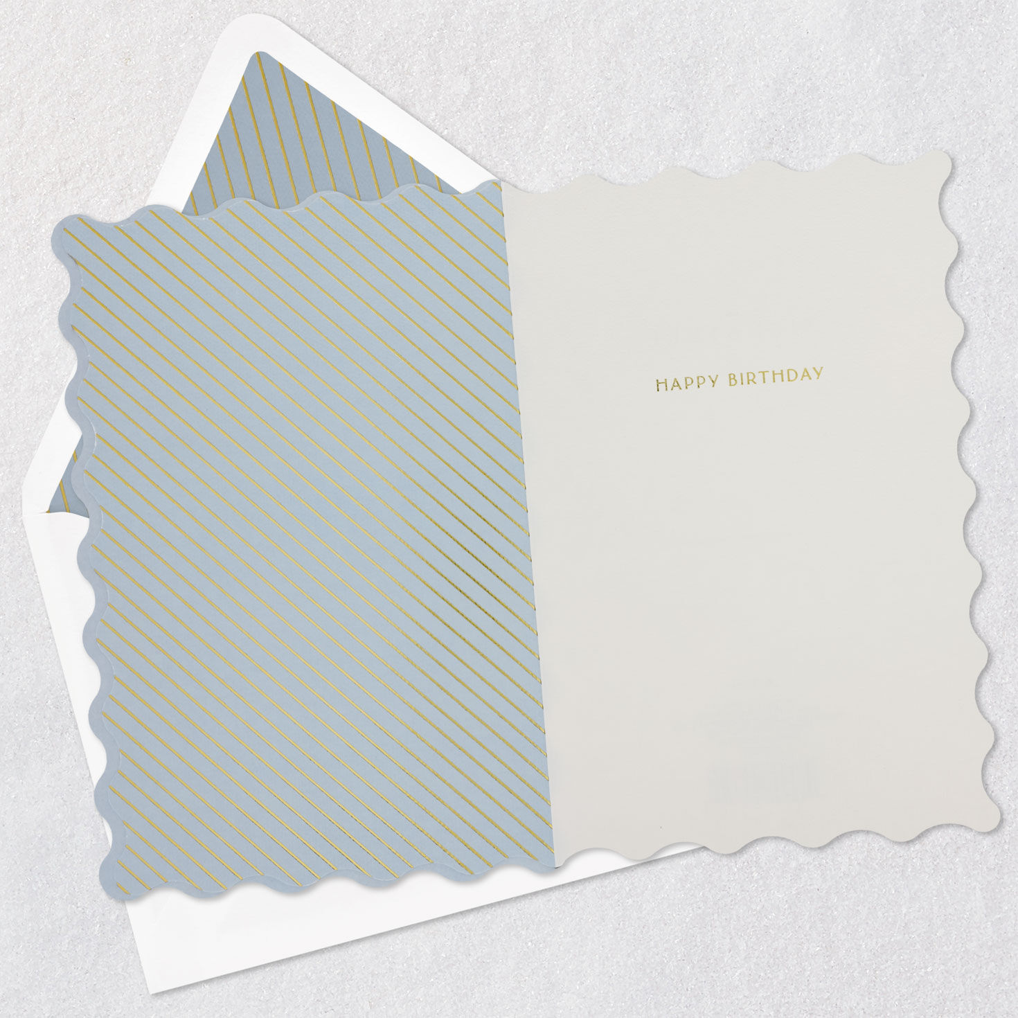 Stack of Blue and Pink Presents Birthday Card Open card with envelope image number 3