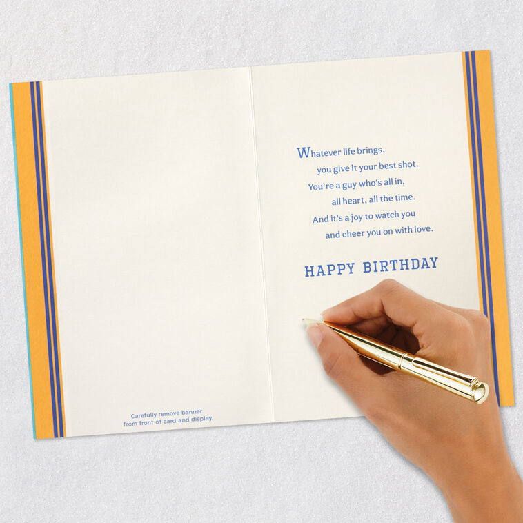 You're All In and All Heart Birthday Card for Son With Removable Banner, , large image number 7