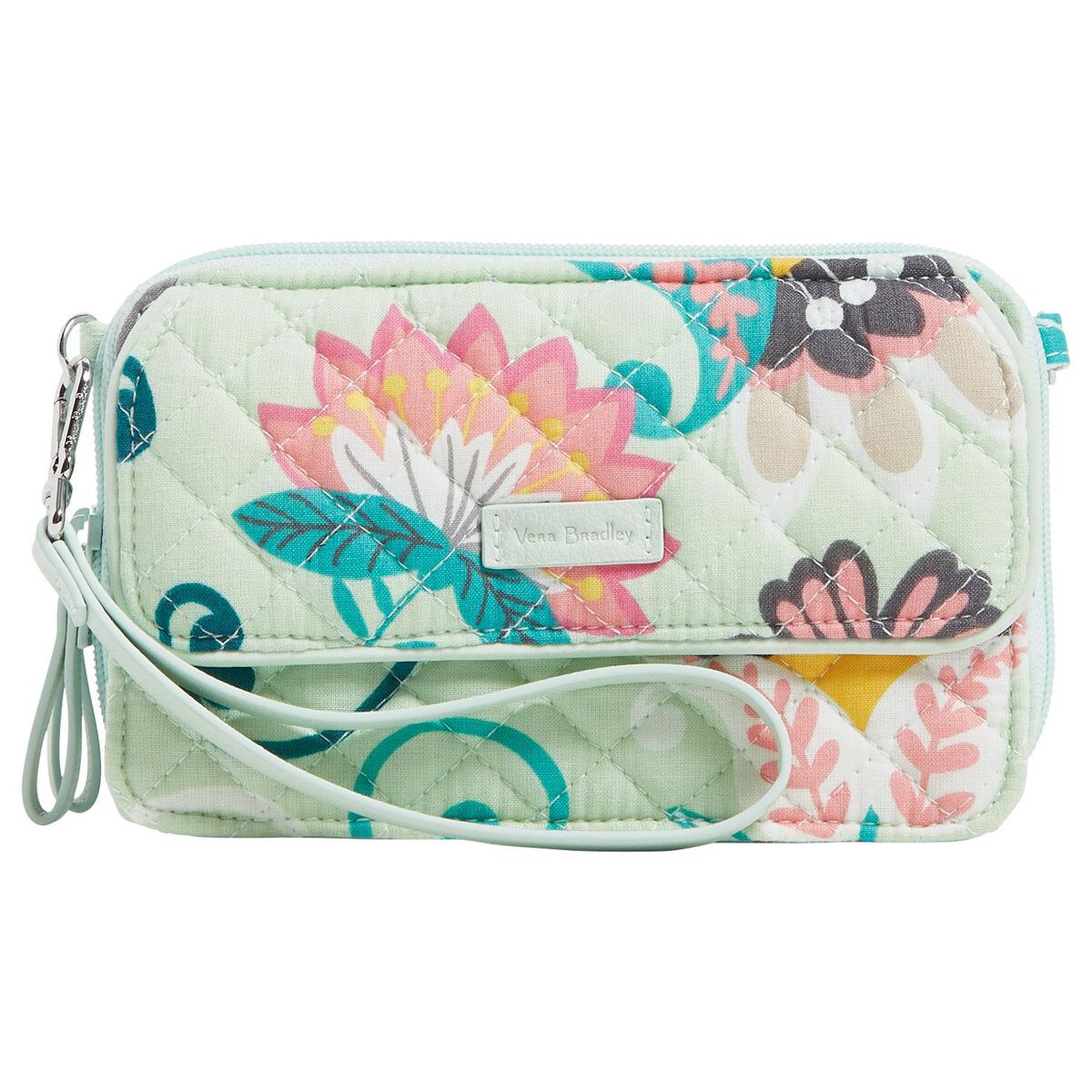 Vera Bradley Iconic RFID All in One Crossbody Purse in Mint Flowers