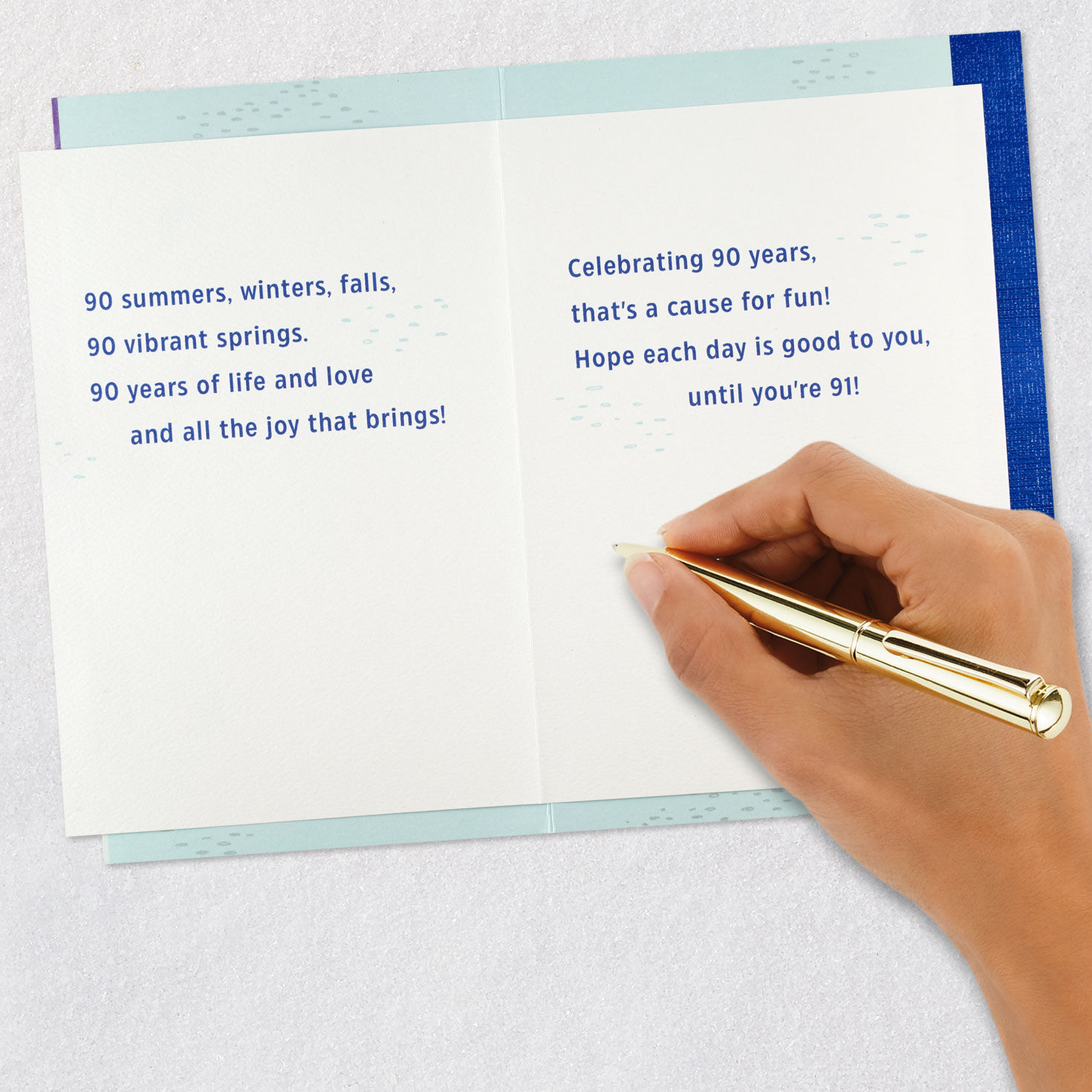 Rippling Circles 90th Birthday Card signing card image number 7