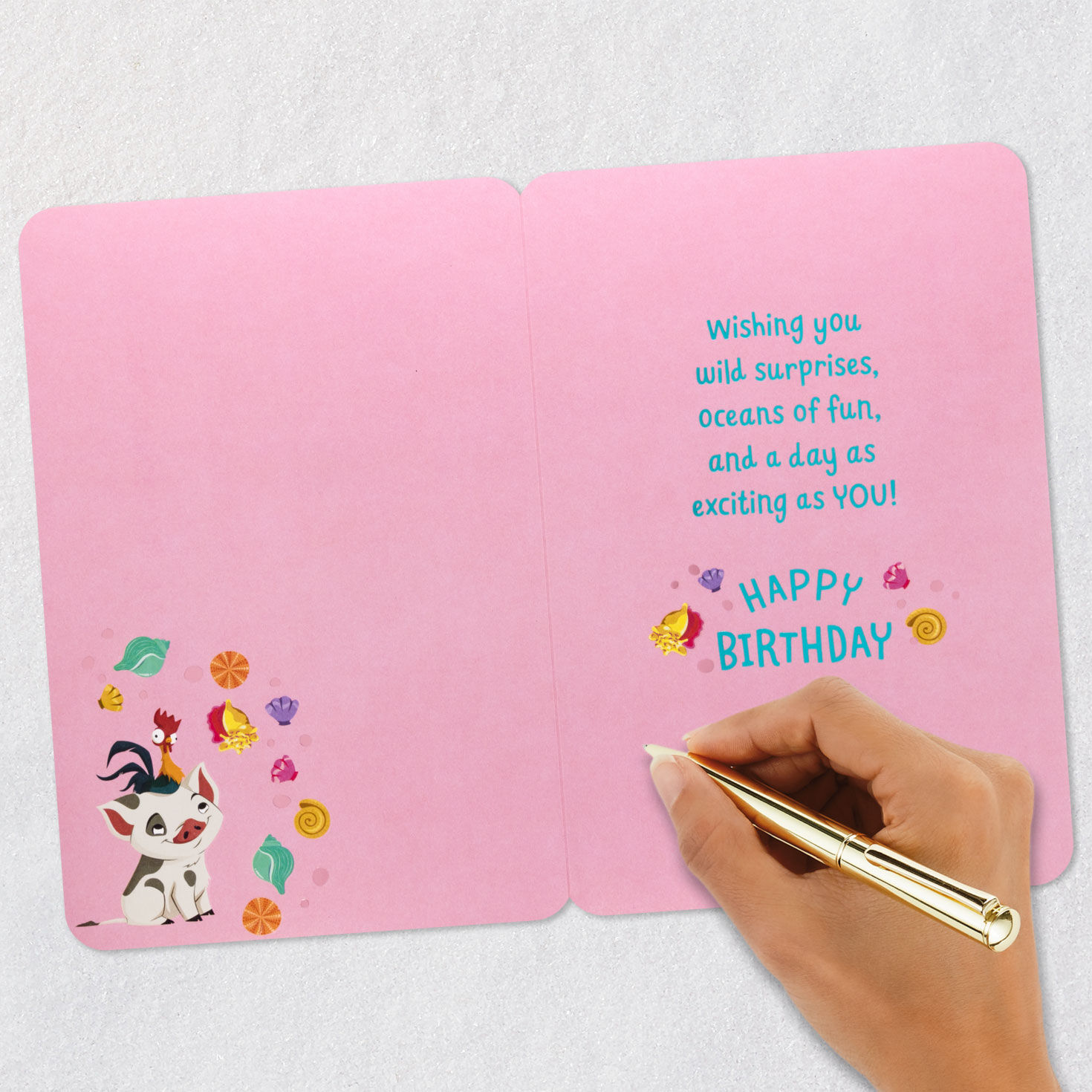 Disney Moana Birthday Card for Kids Signing card image number 6