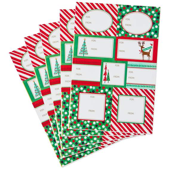 Joyful Optimism Self-Adhesive Christmas Gift Tag Seals, Pack of 45