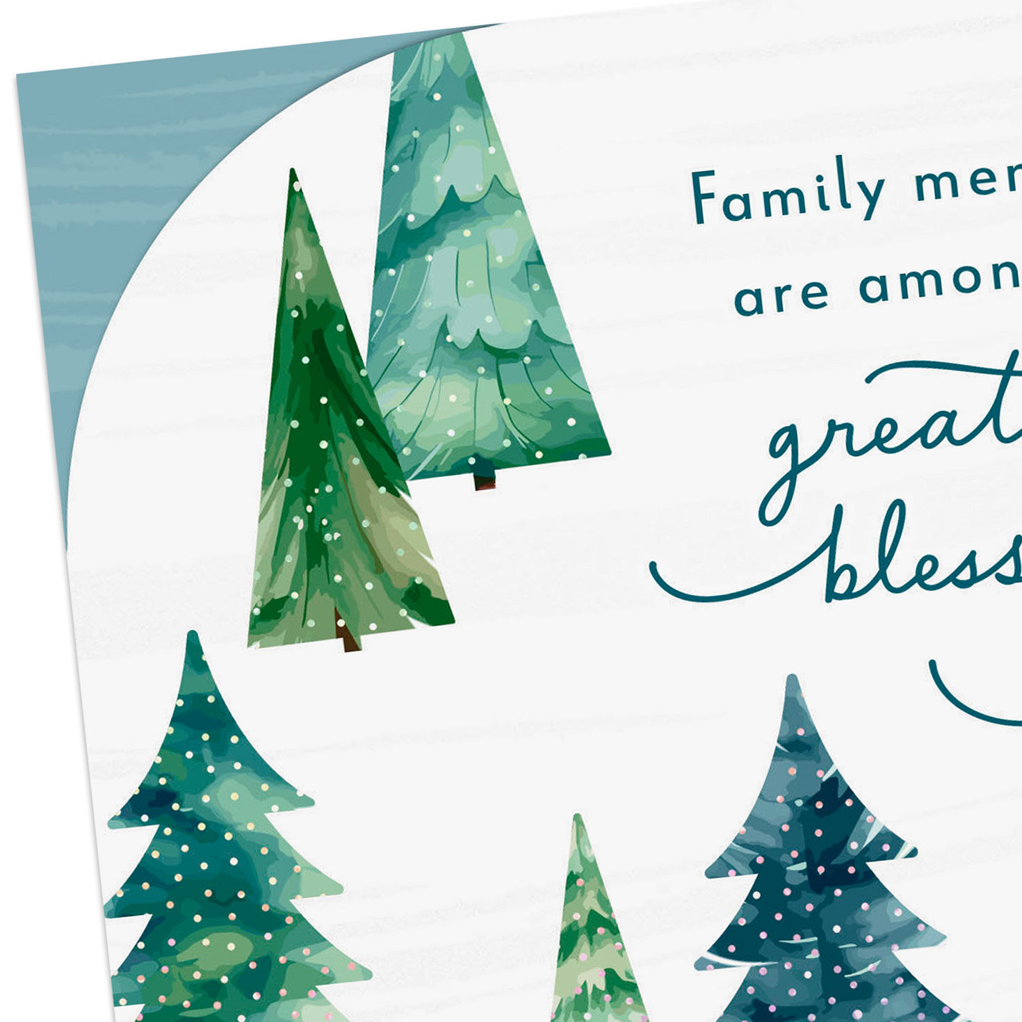 Watercolor Trees Family Christmas Card Card Front Detail image number 4