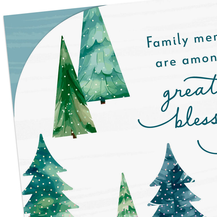 Watercolor Trees Family Christmas Card Card Front Detail image number 4