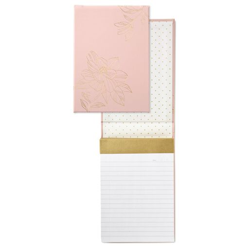 Blush Floral Faux Leather Large List Pad, 