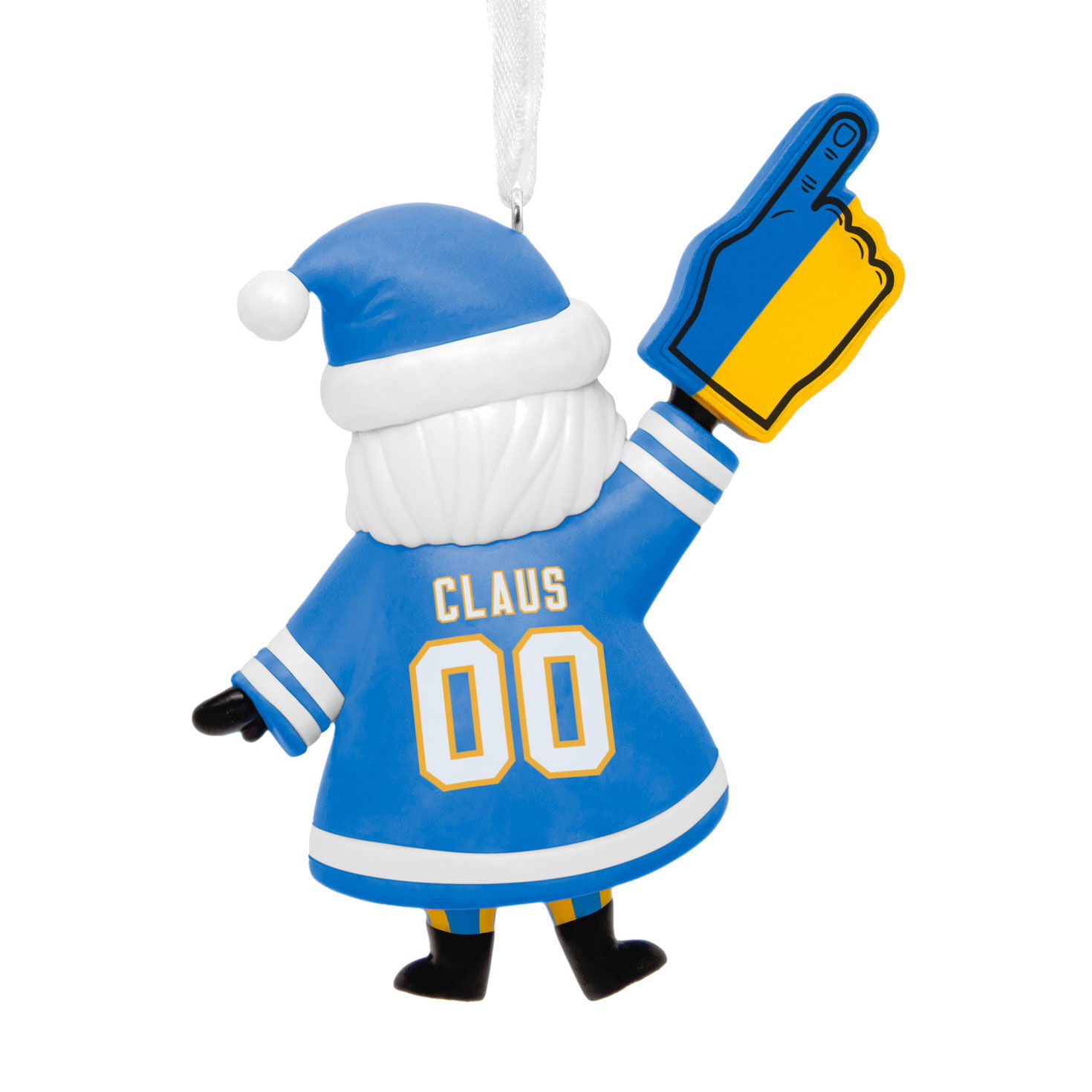 Los Angeles Chargers Santa Fan Christmas Ornament back image number 6