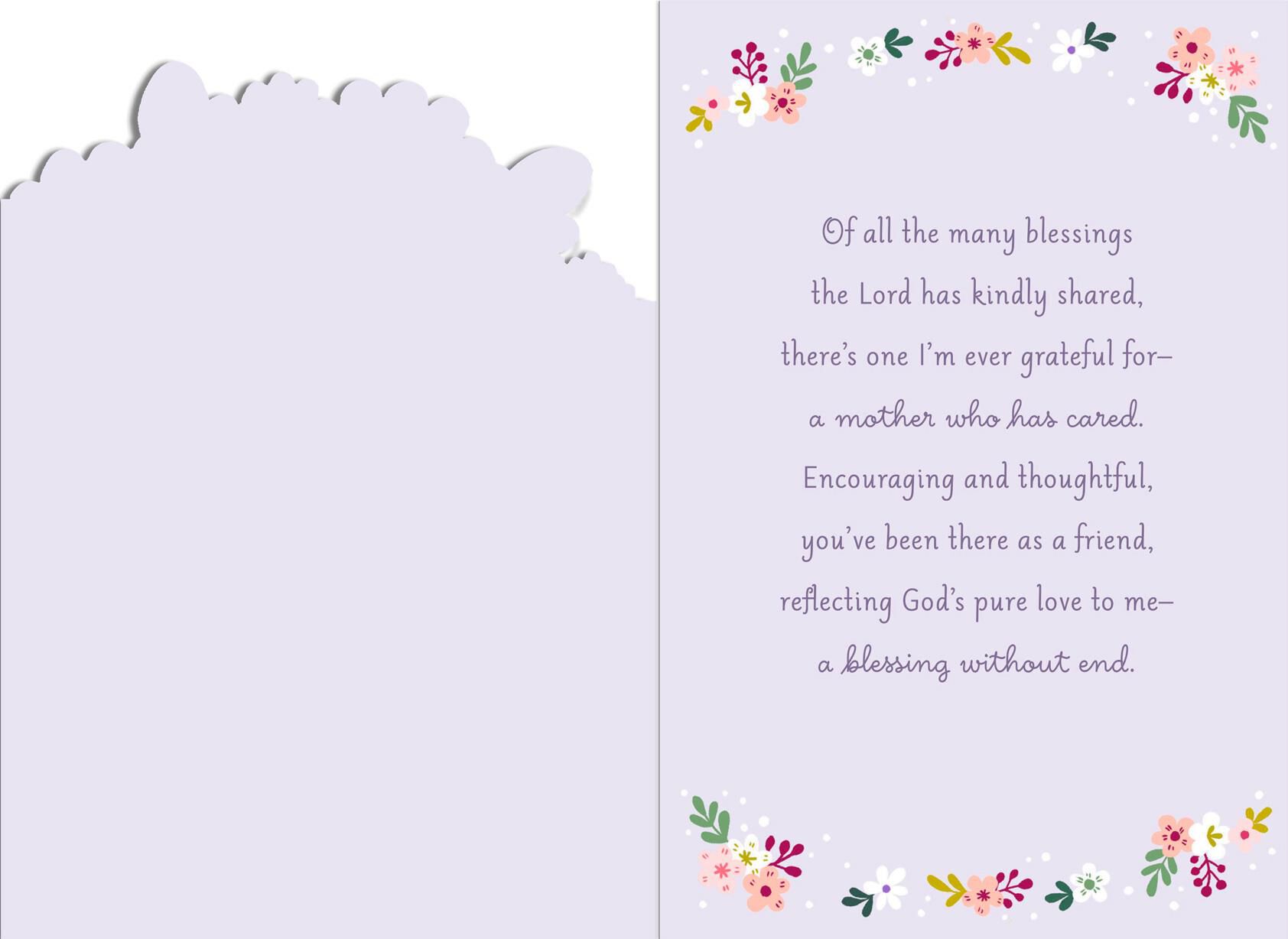 God's Pure Love Flower Bouquet Easter Card for Mom