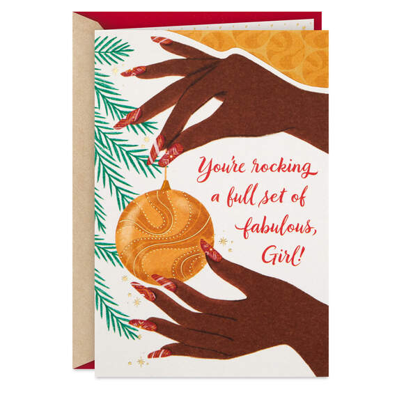 You're Rocking a Full Set of Fabulous Christmas Card for Her, , large image number 1