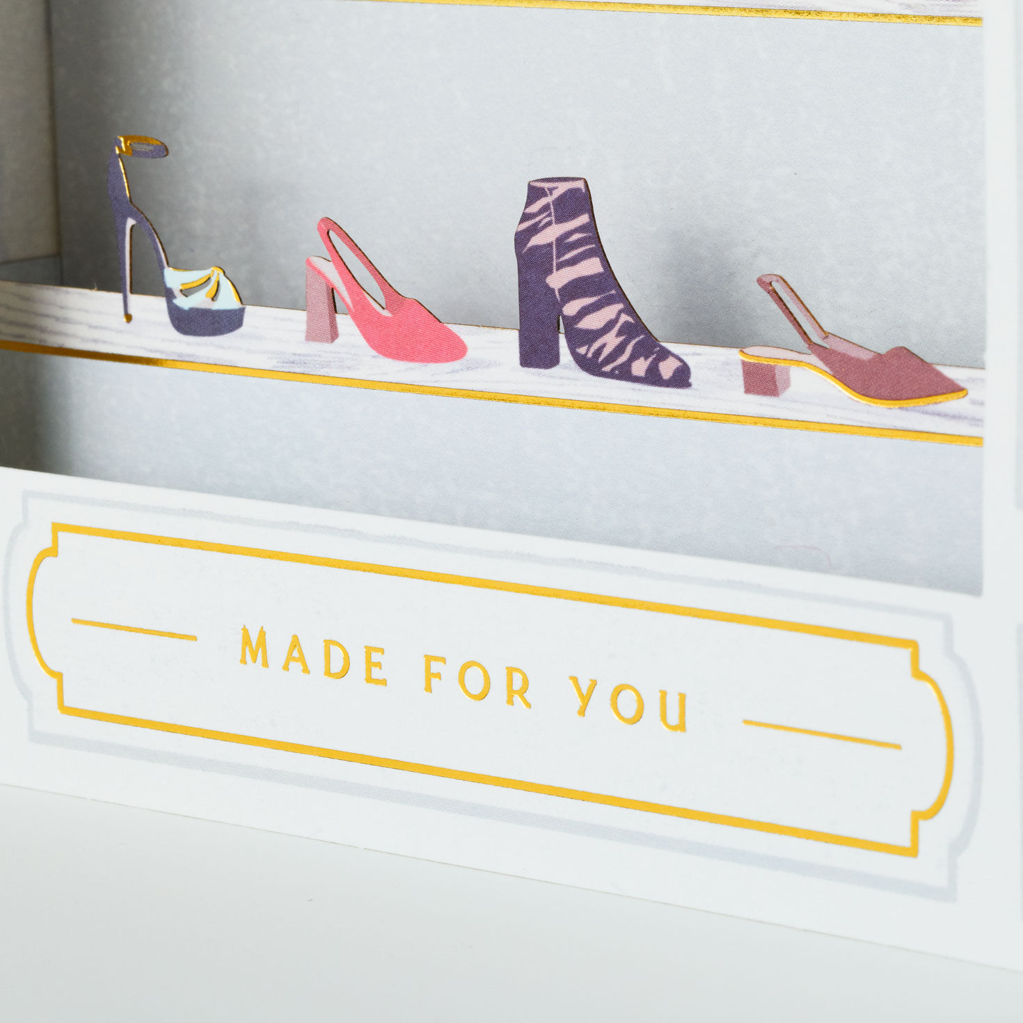 Vintage Shoe Store Display Pop-Up Birthday Card Card Front Detail image number 4