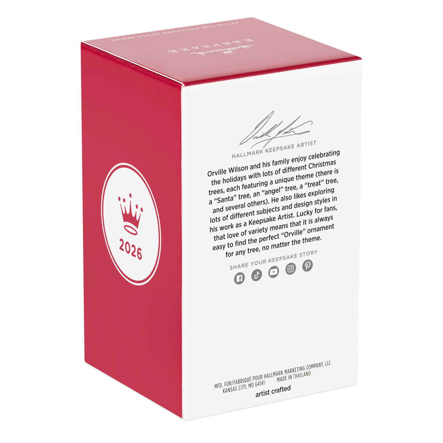 Santa Playing Trucks in Sand Box Keepsake Ornament Package Back image number 8