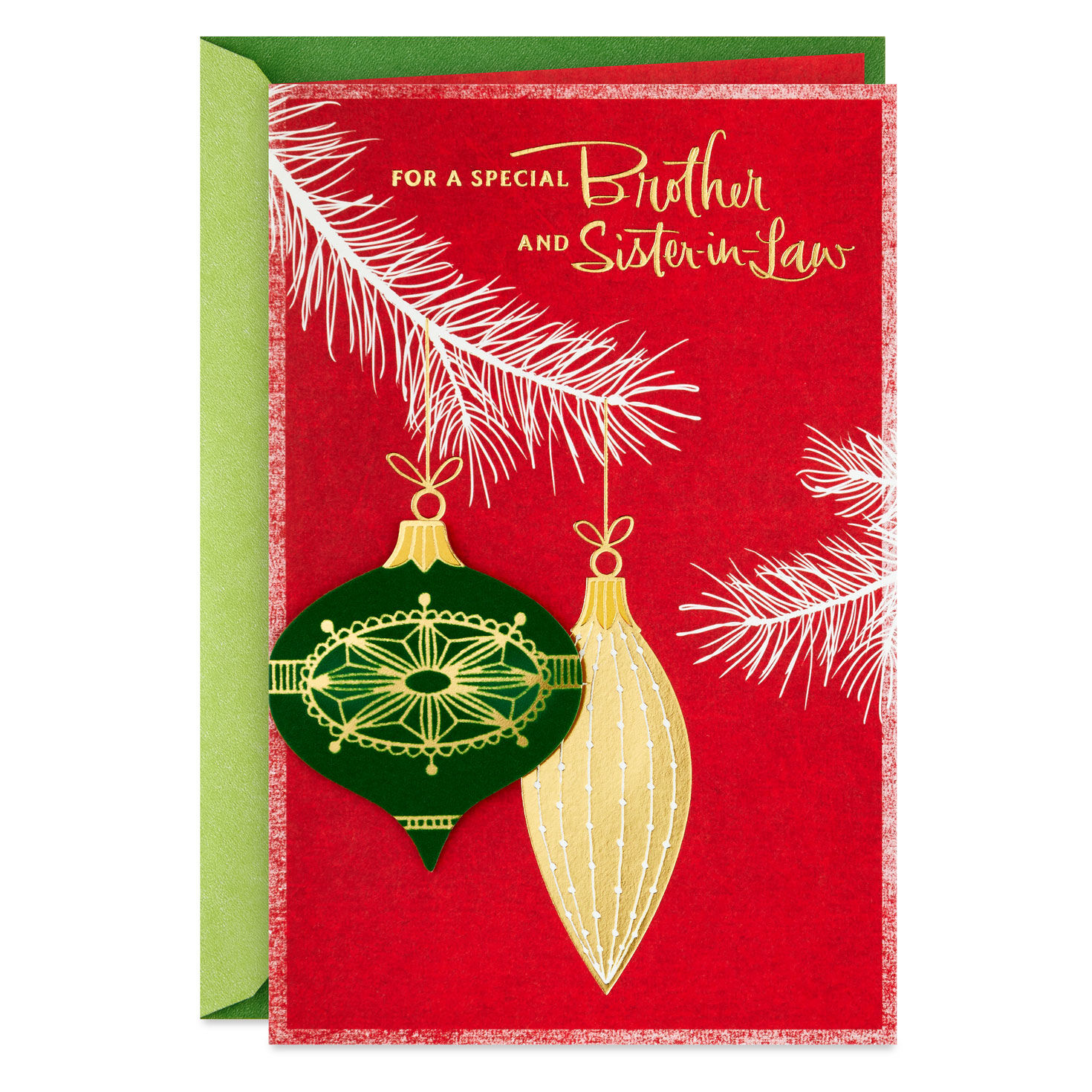 Ornaments Christmas Card for Brother and His Wife Front image number 1