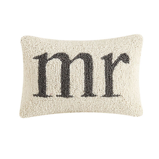 Mr. Decorative Hooked Wool Pillow, 12x8, 