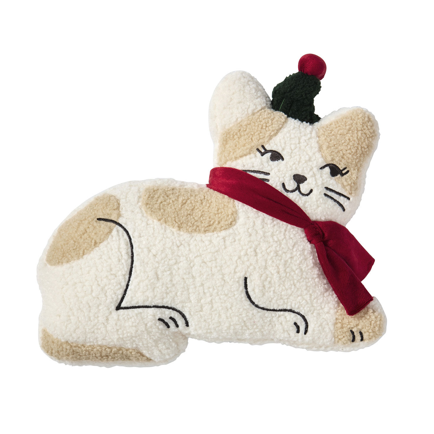 Hallmark Holiday Cat Shaped Toy Pillow - 16WX12.5H