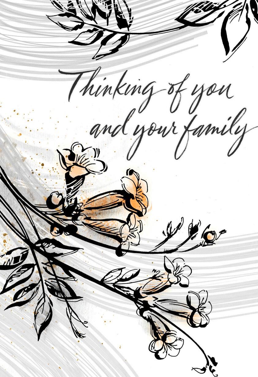 Black Velvet Flowers Sympathy Card