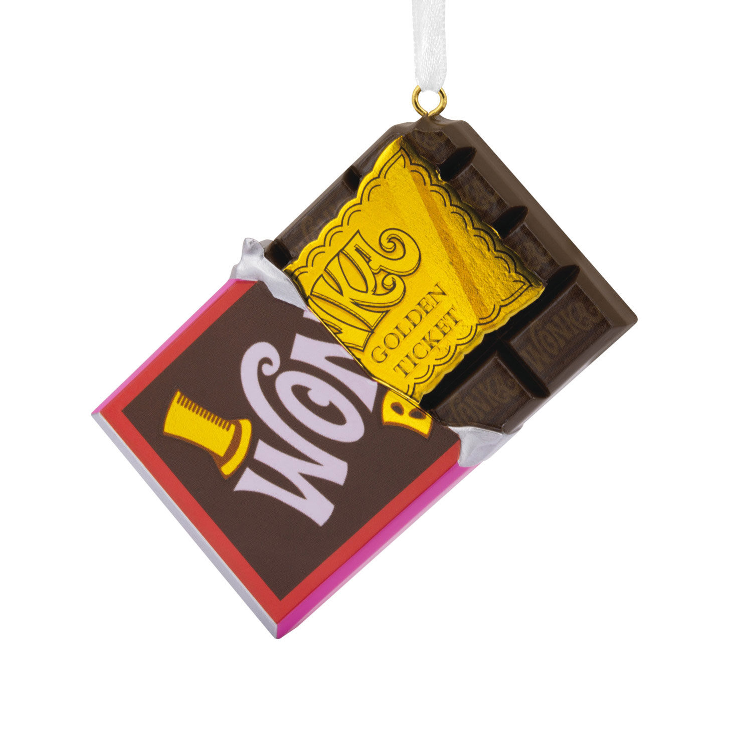Willy Wonka and The Chocolate Factory™ Wonka Bar With Golden Ticket Hallmark Ornament