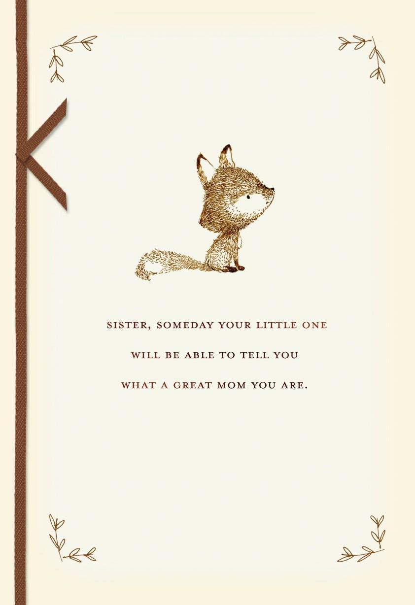 Baby Fox Mother’s Day Card for Sister