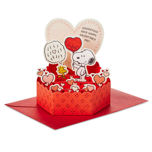 Peanuts® Snoopy and Woodstock Hearts 3D Pop-Up Valentine's Day Card, 