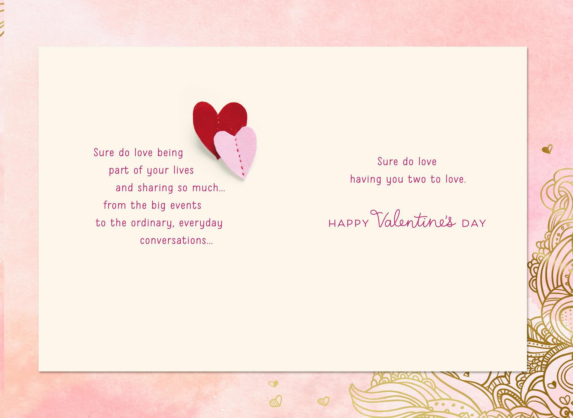 Felt Hearts Valentine's Day Card for Daughter & Husband