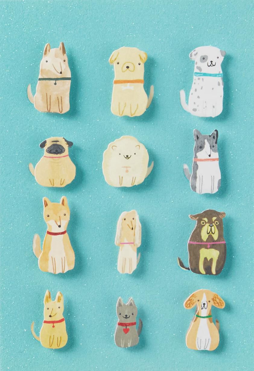 A Dozen Dogs Blank Card