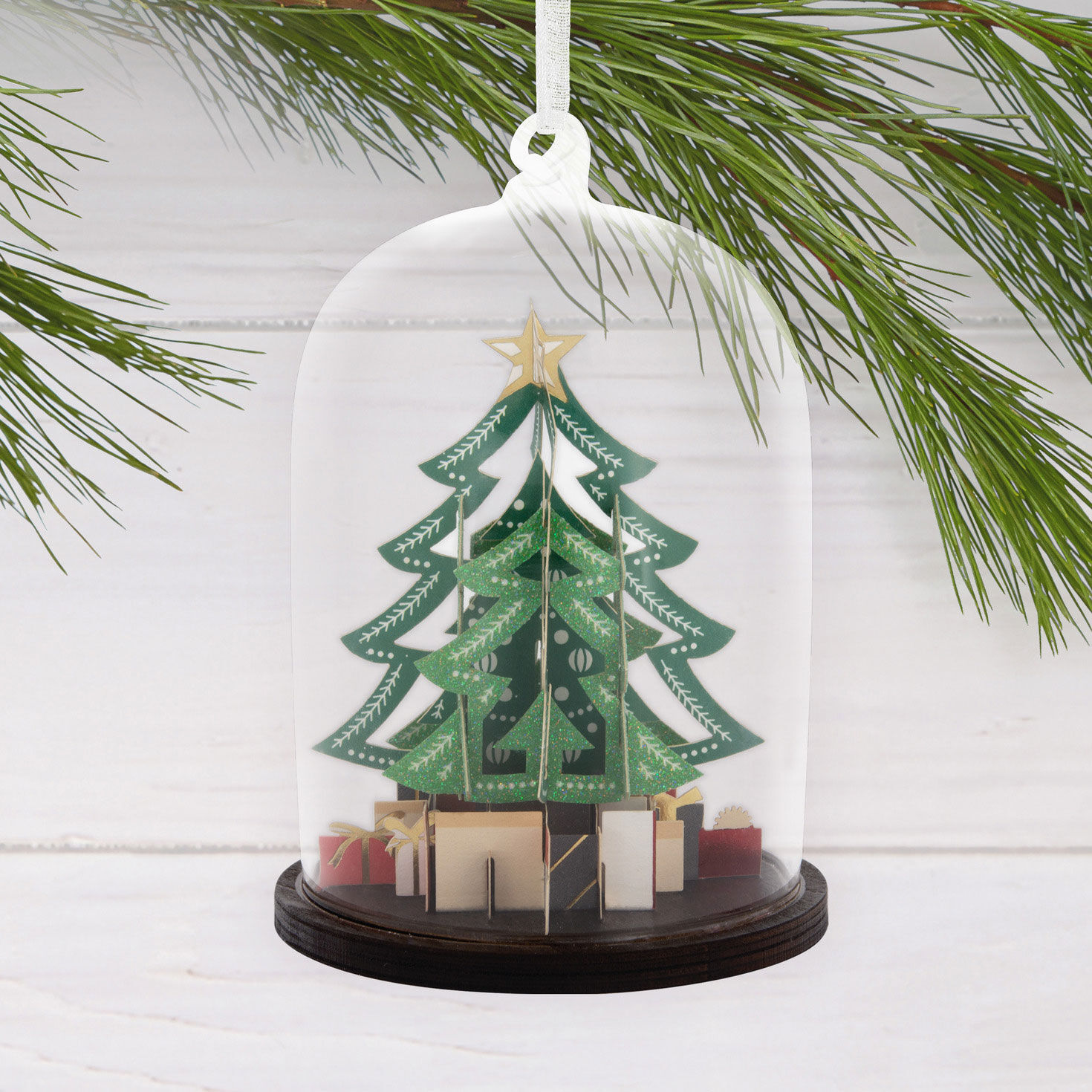 Signature Christmas Tree Cloche Glass and Paper Hallmark Ornament for only USD 28.99 | Hallmark