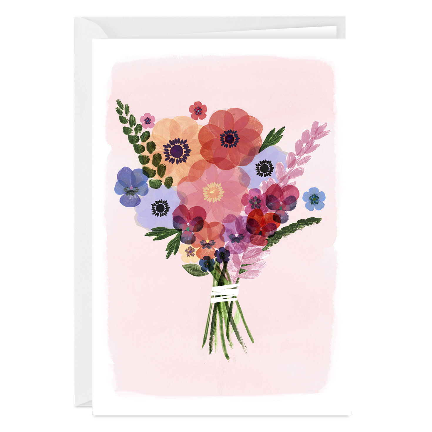Watercolor Floral Bouquet Blank Custom Card
