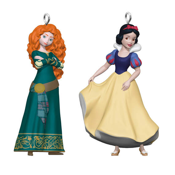 Mini Disney Princess Merida and Snow White Ornaments, Set of 2