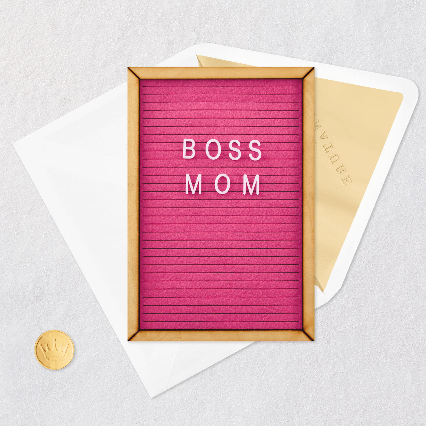 Boss Mom Letter Board Mother's Day Card Card Front with Envelope and Gold Seal image number 5