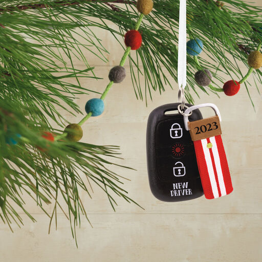 New Driver Striped Keychain 2023 Hallmark Ornament, 