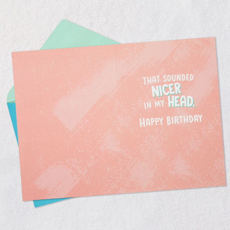 Pink and Green Lettering Funny Sister Birthday Card  image number 3