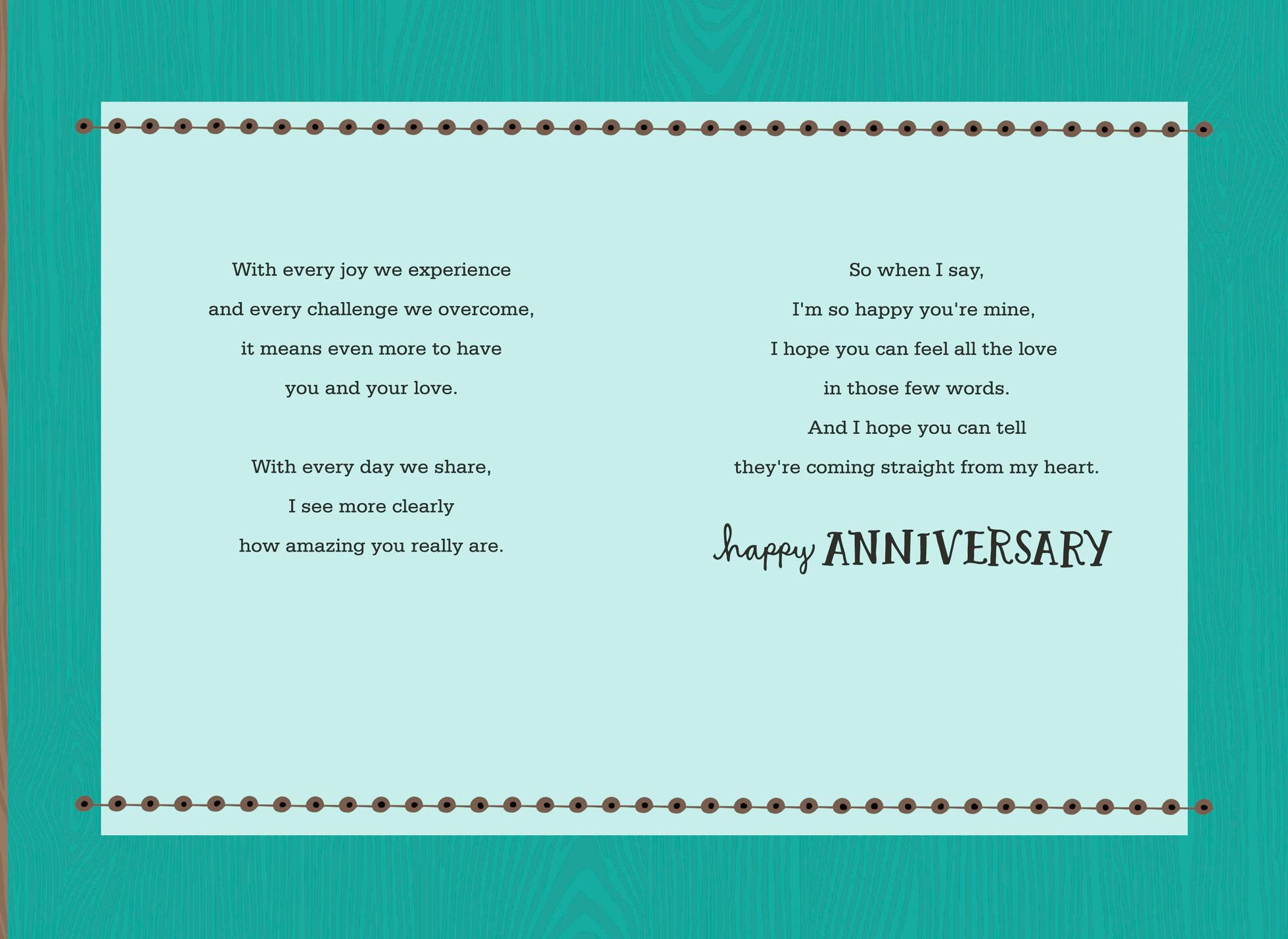 Straight from the Heart Husband Anniversary Card