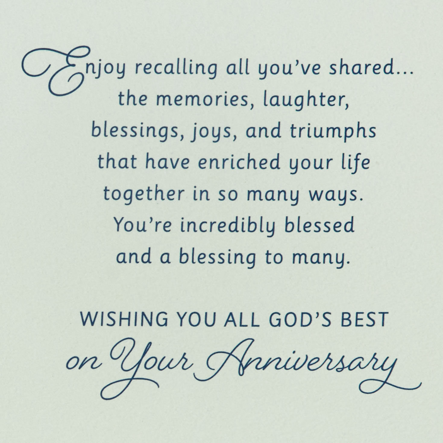 Painted Spring Flowers and Butterfly on Light Blue Anniversary Card  image number 2