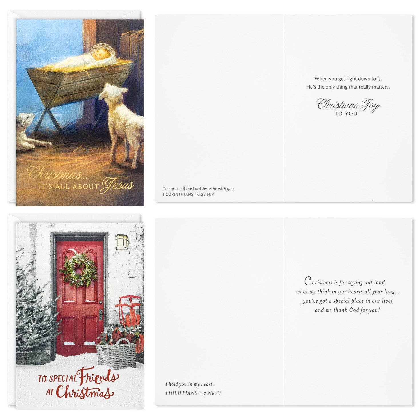 Traditional Art Christian Christmas Card Assortment Card Front with Sentiment image number 4