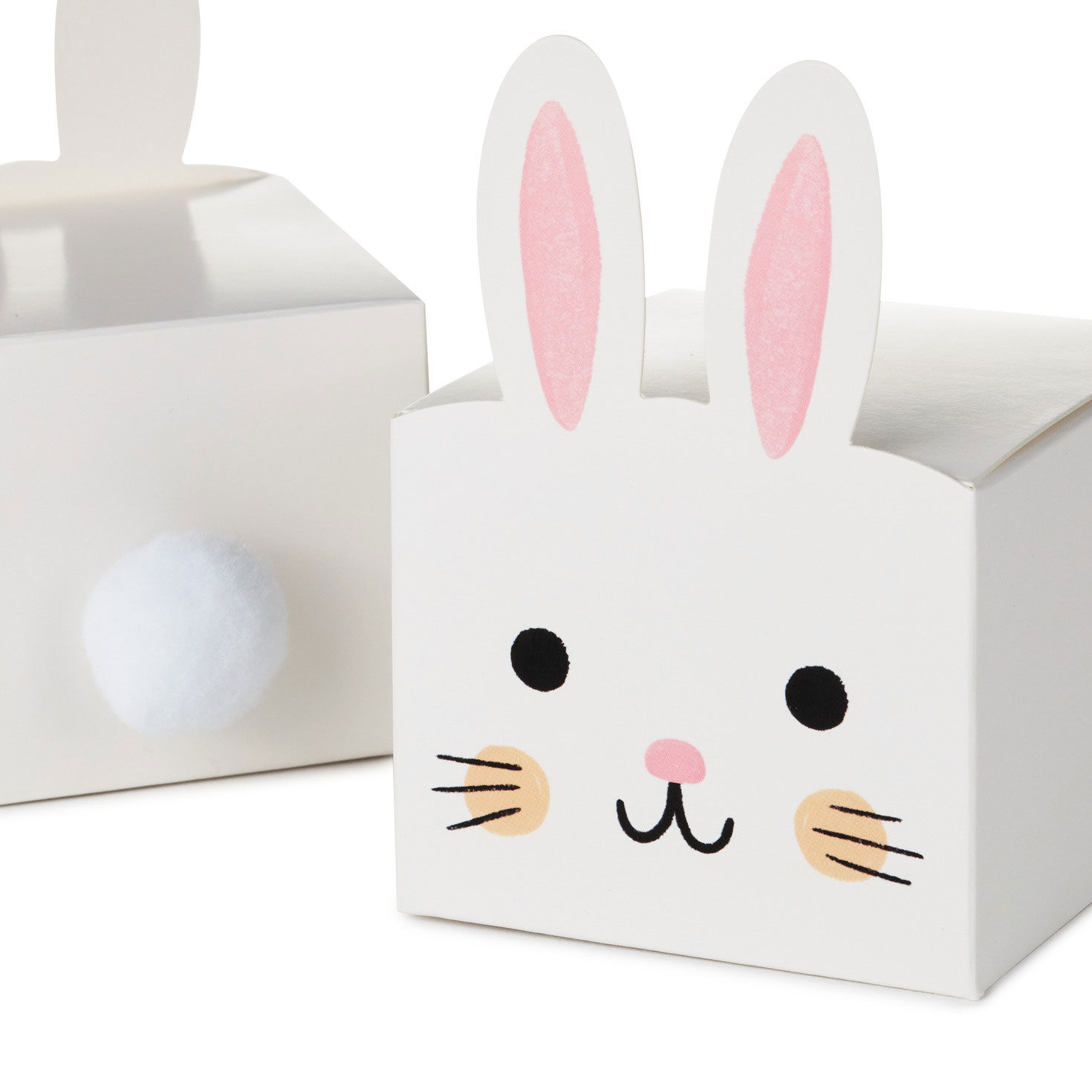 White Bunny Face Easter Treat Boxes With Die-Cut Ears front detail image number 5