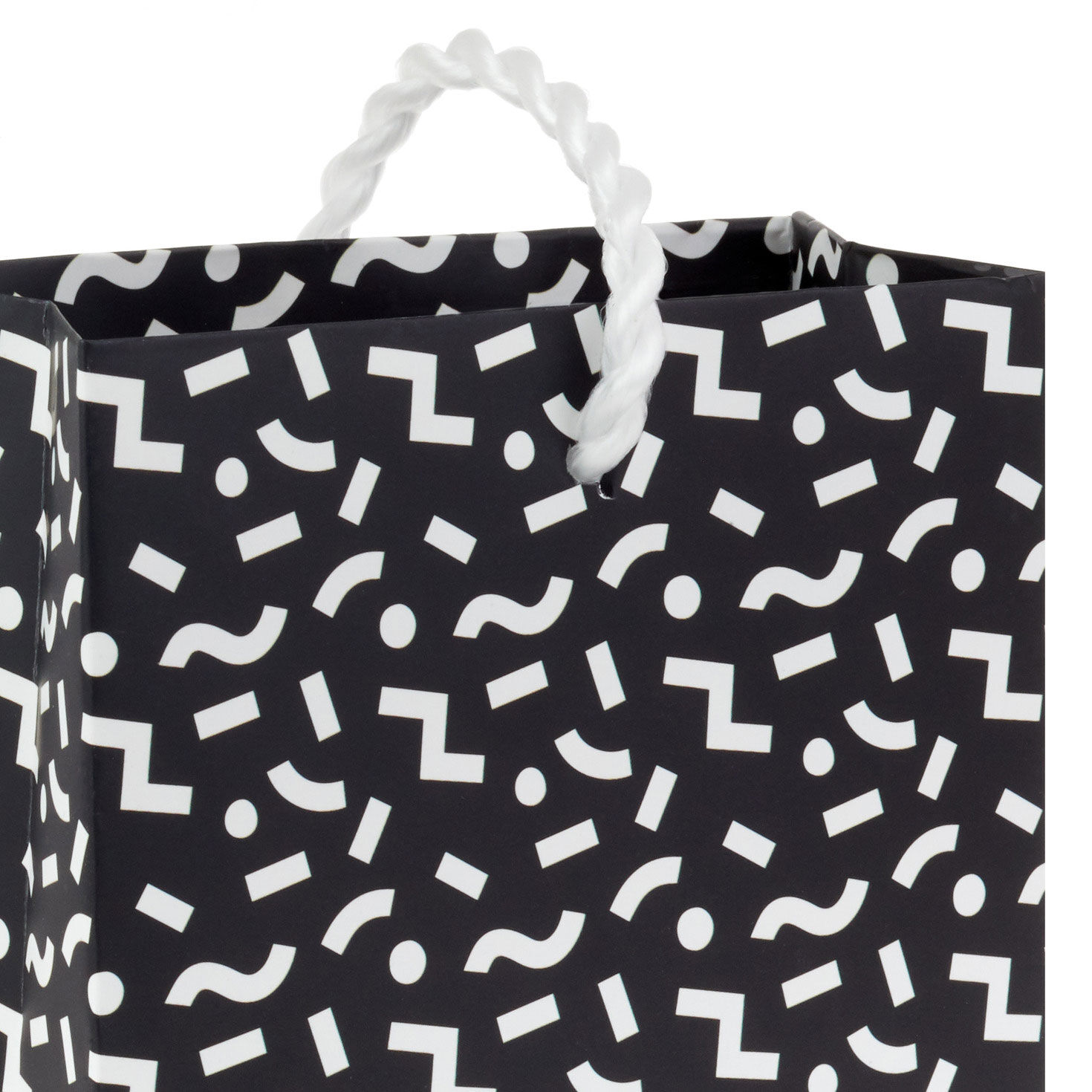 Black and White Mod Shapes Gift Card Holder Mini Bag upclose detail image number 4