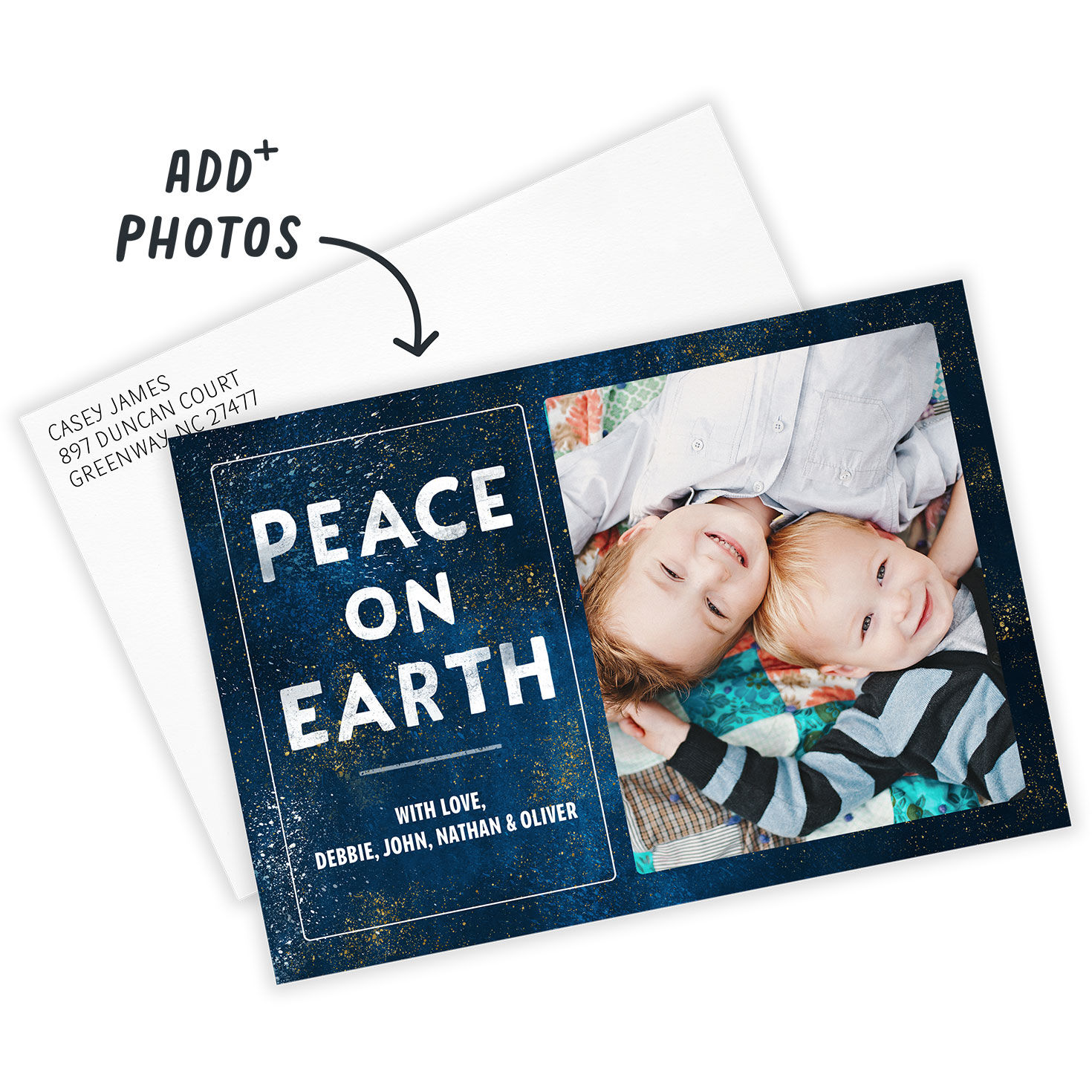 Peace on Earth Flat Holiday Photo Card, , large image number 2