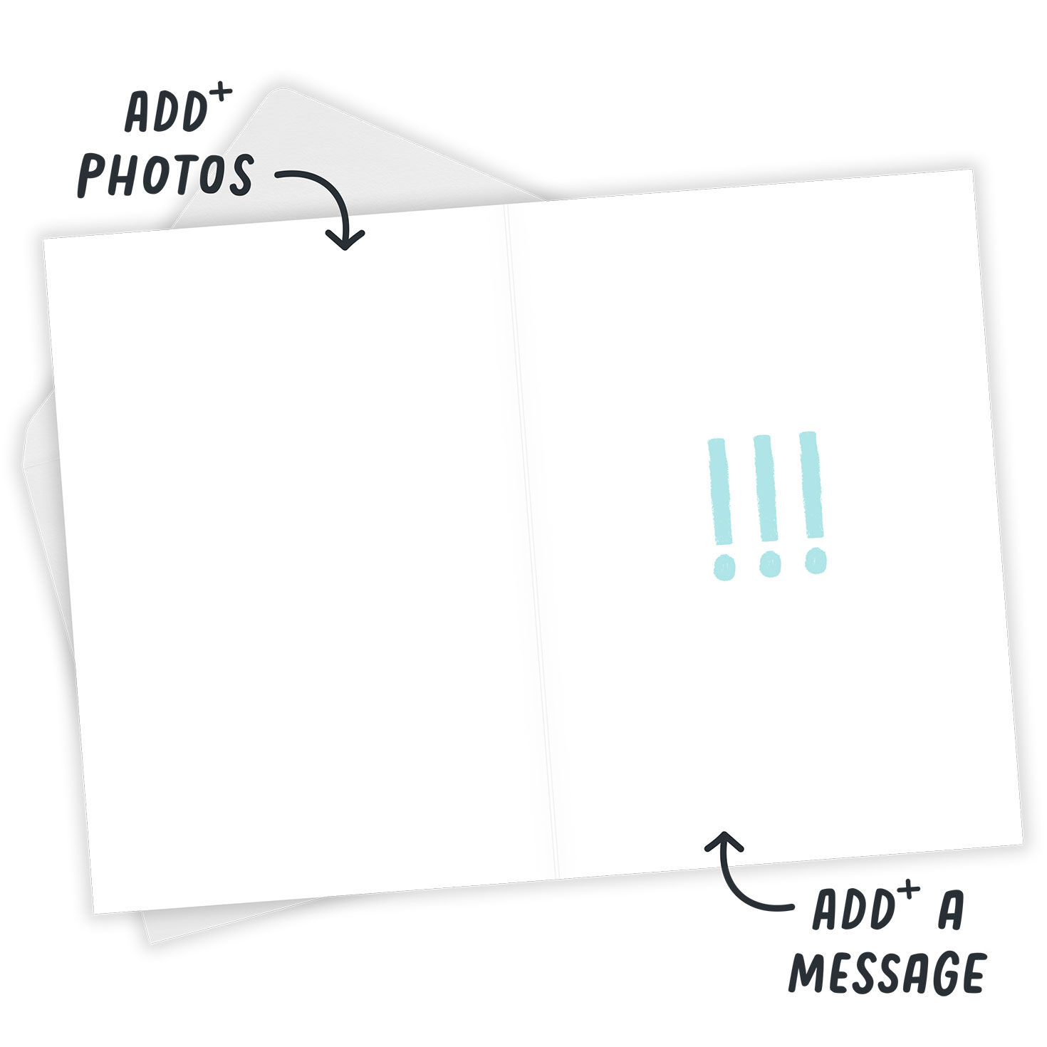 Blue Lettering on Green Custom Thank-You Card, , large image number 3