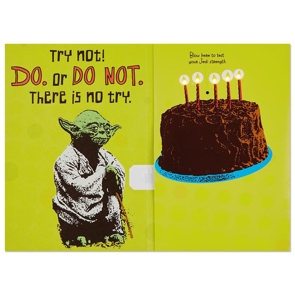 Star Wars Yoda Trick Candles Birthday Card With Sound And Light