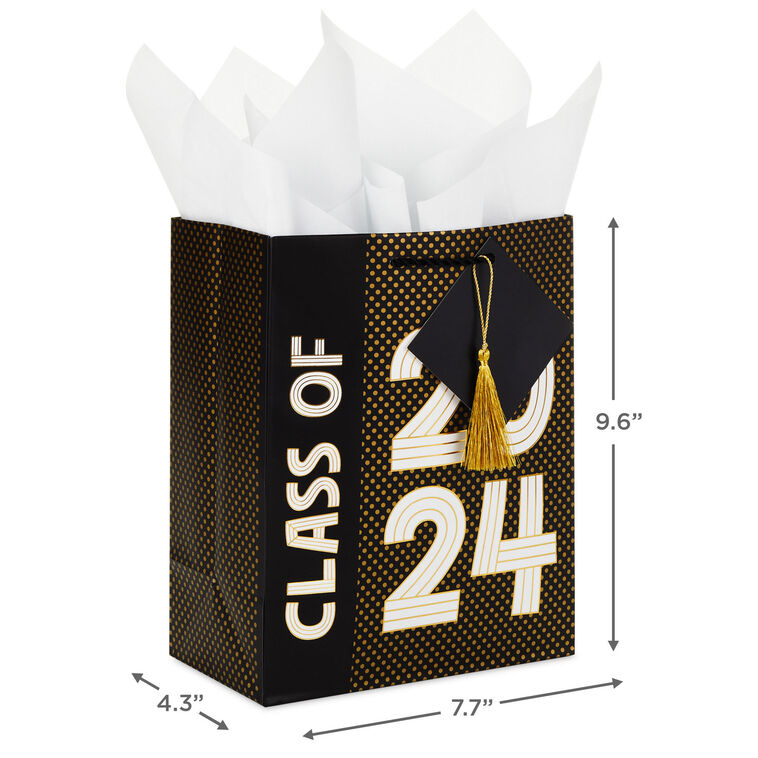 9.6" Class of 2024 Medium Graduation Gift Bag With Tissue Paper, , large image number 3
