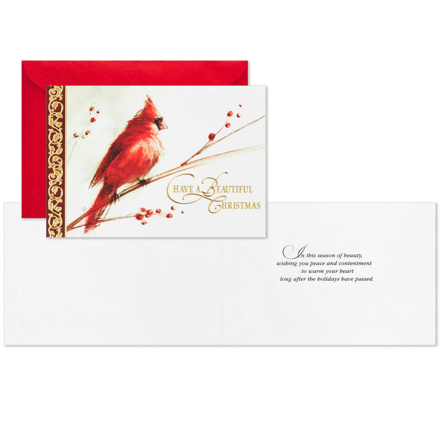 Cardinal Boxed Christmas Cards Bulk Pack Card Front with Sentiment image number 3