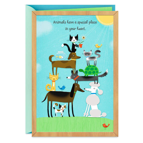 Cute Animal Pyramid Thank-You Card for Pet Caregiver