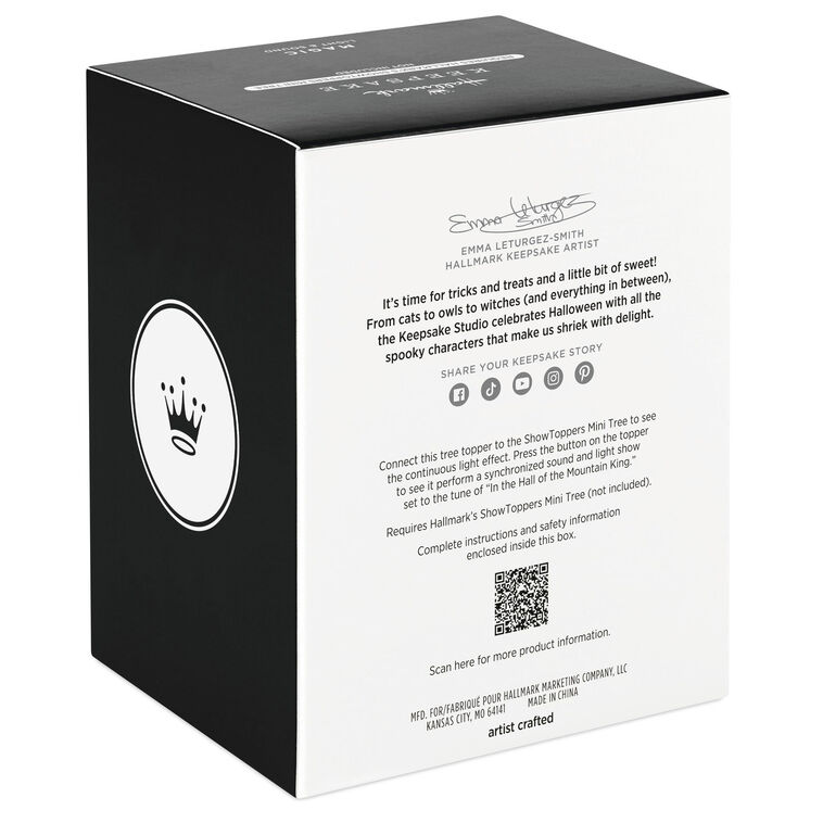 Pumpkin With Witch Hat Keepsake Tree Topper Package Back image number 7